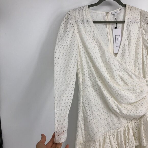 NWT Rhode White Lola Eyelet Ruffled Mini Dress size L - Picture 9 of 16